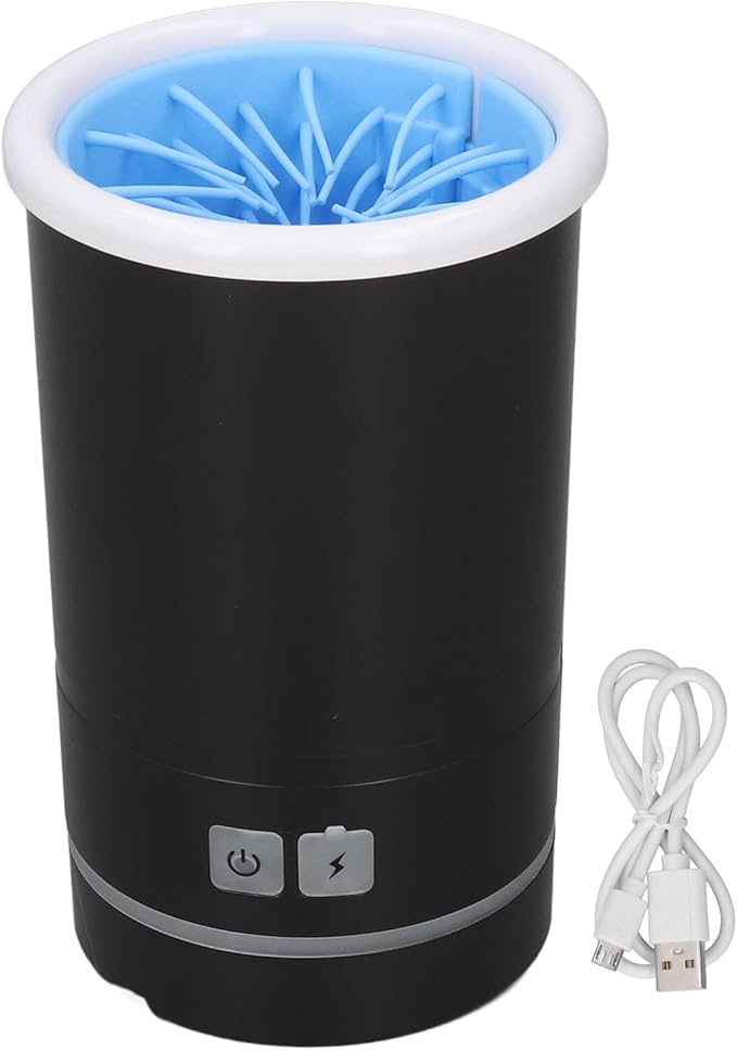 PawClean Pro Nettoyant automatique de pattes avec design compact et câble USB-C.