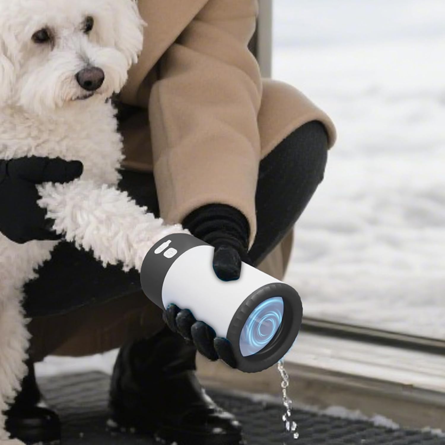 Nettoyer Pied De Compagnie Boueux Chien Automatique, Dispositif Nettoyage Patte Chat Électrique, Conception De Poils Doux, Portable Facile À Utiliser Pour Les Chatons - NordPaws