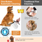 Nettoyeur Pattes Pour Chien, 7.4V, 2400Mah, Lave Pattes Pour Chien Rechargeable Avec Brosse Amovible Silicone Souple (Noir) - NordPaws